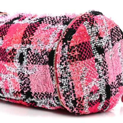 Chanel Tweed Convertible Bowler Flap Pink Black White Coral 11 of 14