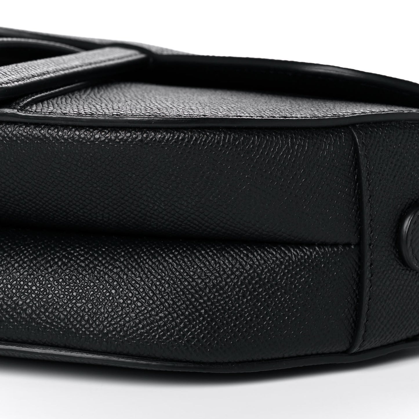 Grained Calfskin Saddle Bag Black