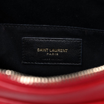 Saint Laurent Calfskin Matelasse Monogram Lou Camera Bag Red 6 of 15