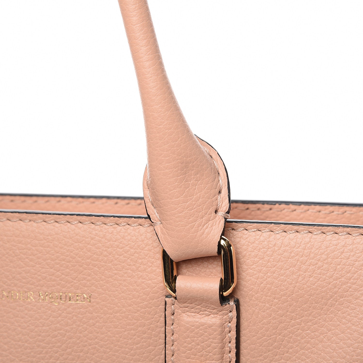 Alexander McQueen Pebbled Calfskin Small Skull Padlock Zip Around Tote Boudoir 12 of 13