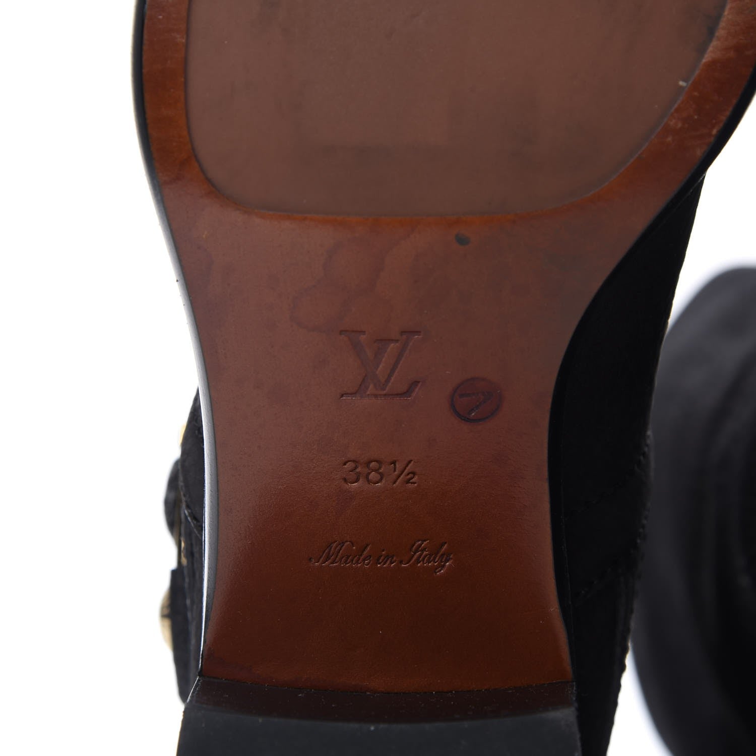 Louis Vuitton Nubuck Knee High Boots 38.5 Black 8 of 9