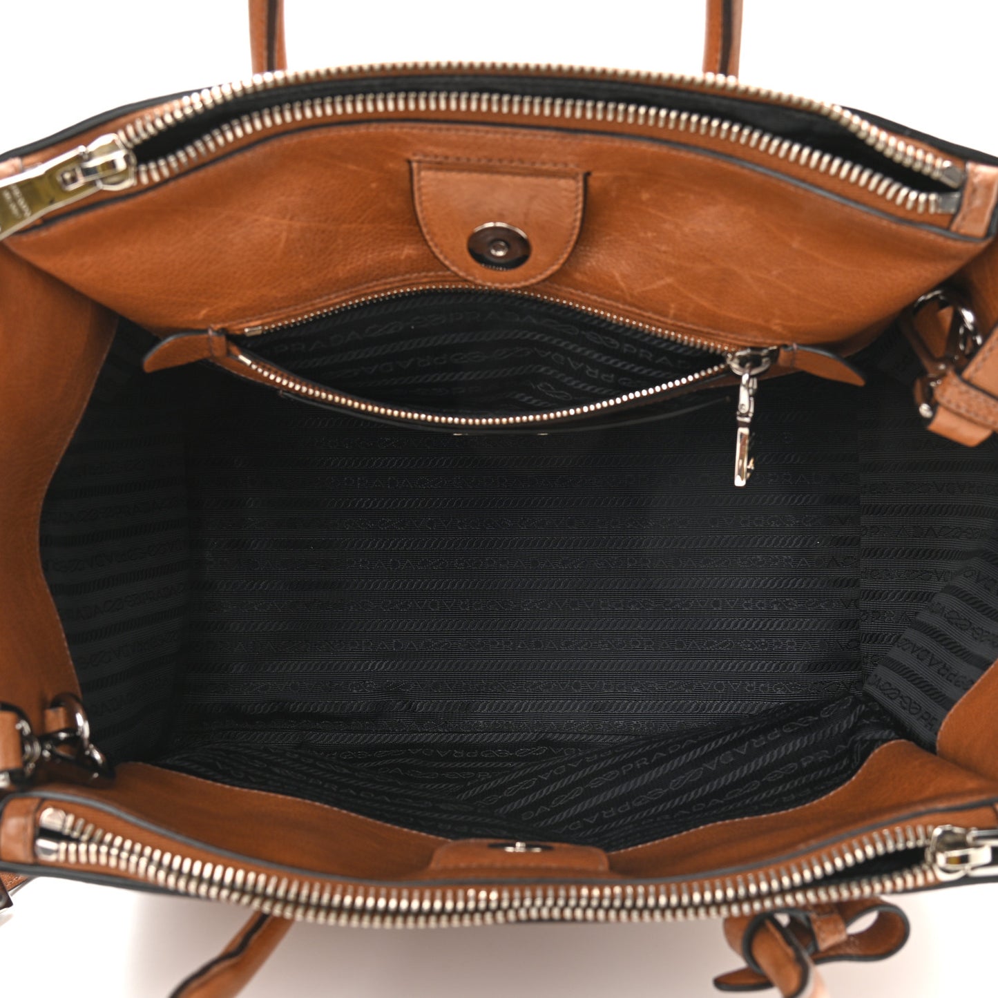 Glace Calf Twin Pocket Tote Cannella