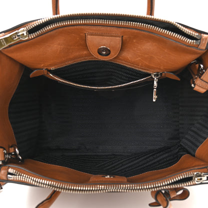 Prada Glace Calf Twin Pocket Tote Cannella 5 of 16