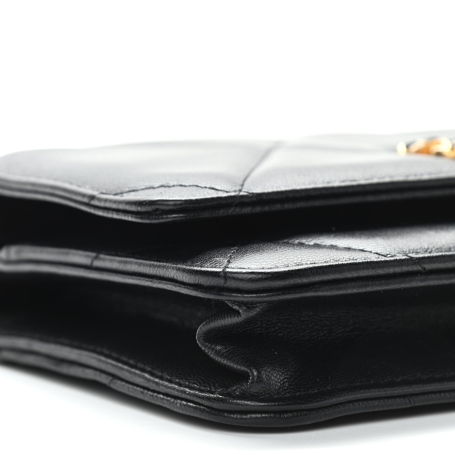 Chanel Lambskin Quilted Chanel 19 Wallet On Chain WOC Black 10 of 15