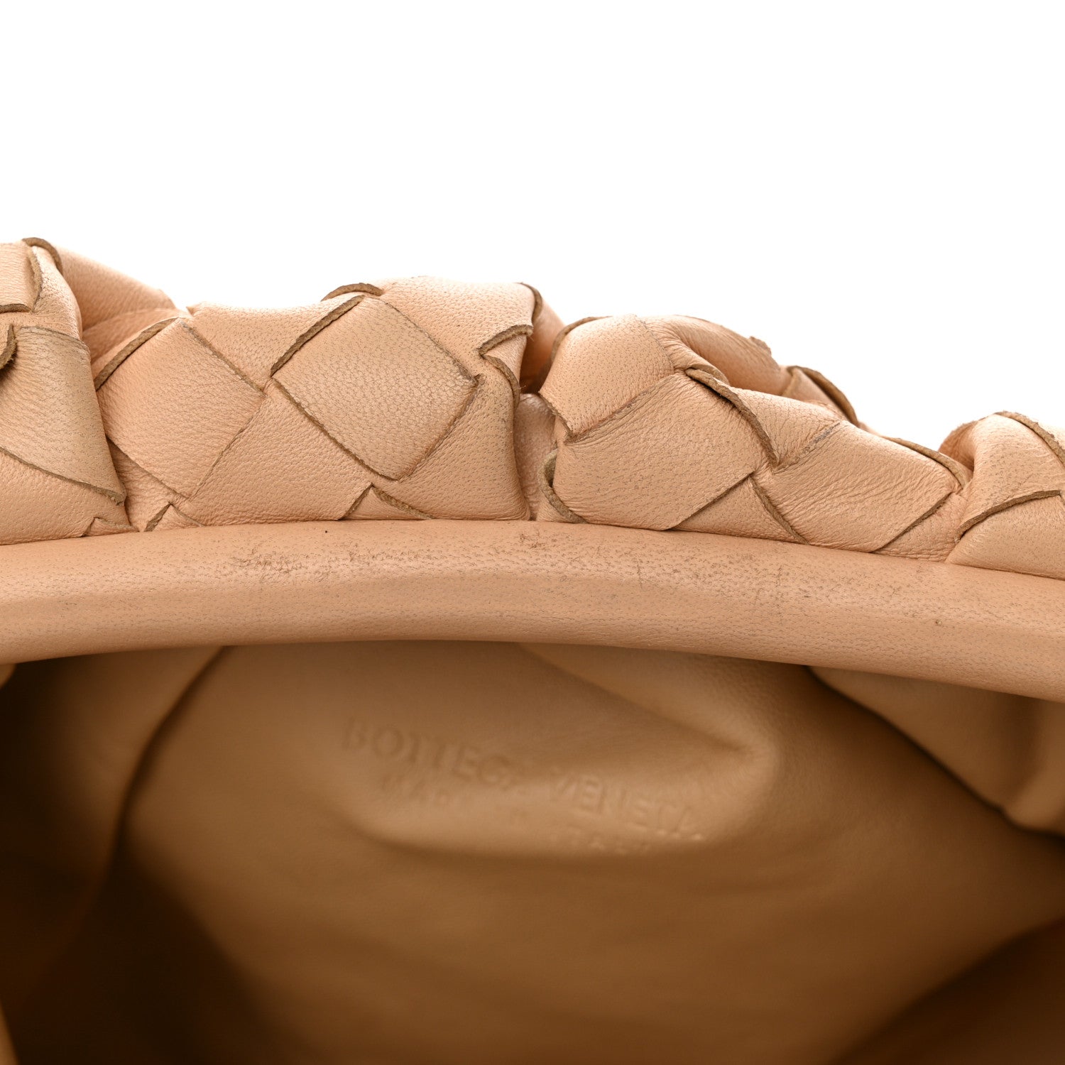 Bottega Veneta Nappa Maxi Intrecciato The Pouch Oversized Clutch Almond 13 of 18