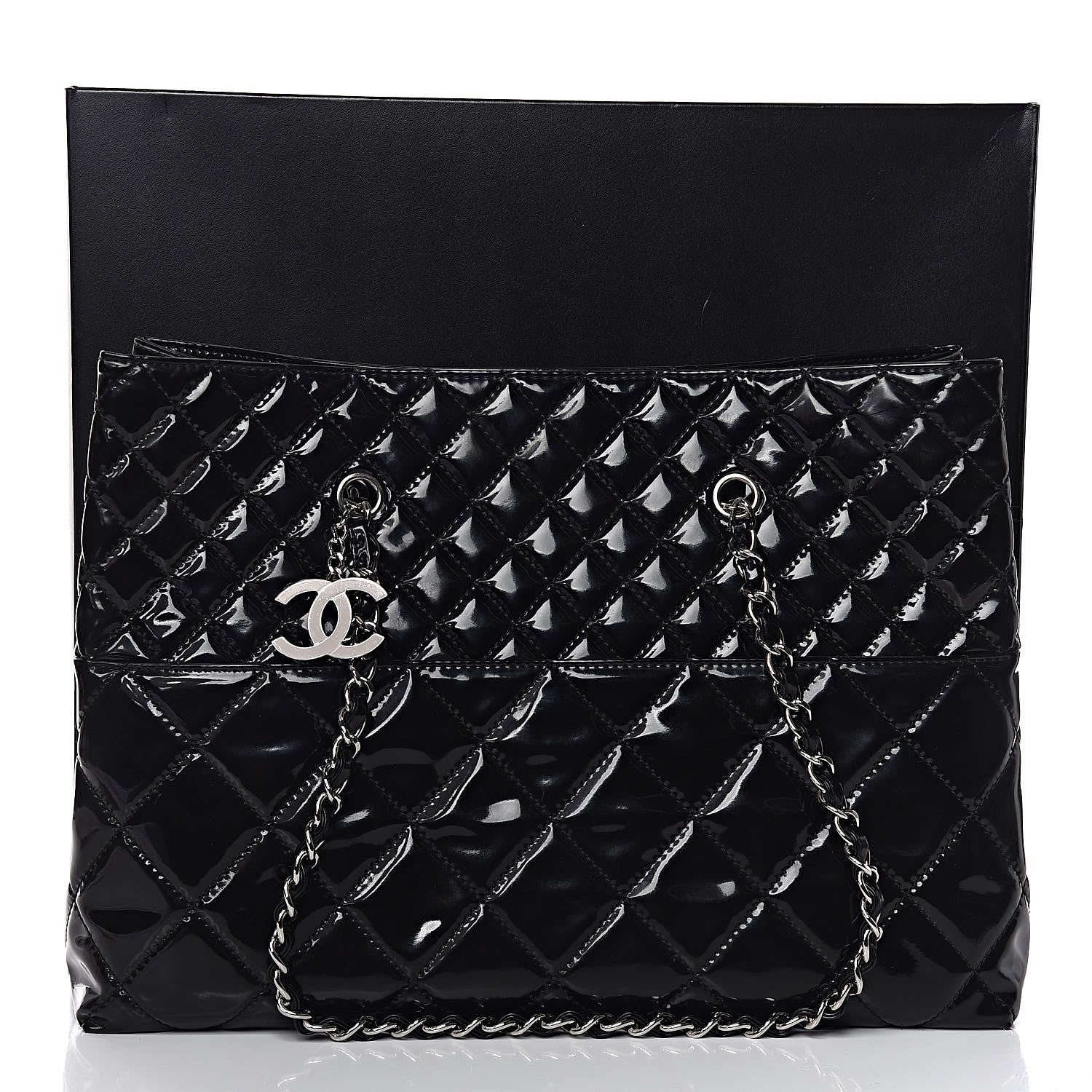 Chanel Vinyl Quilted Large In The Business Tote Black 10 of 10
