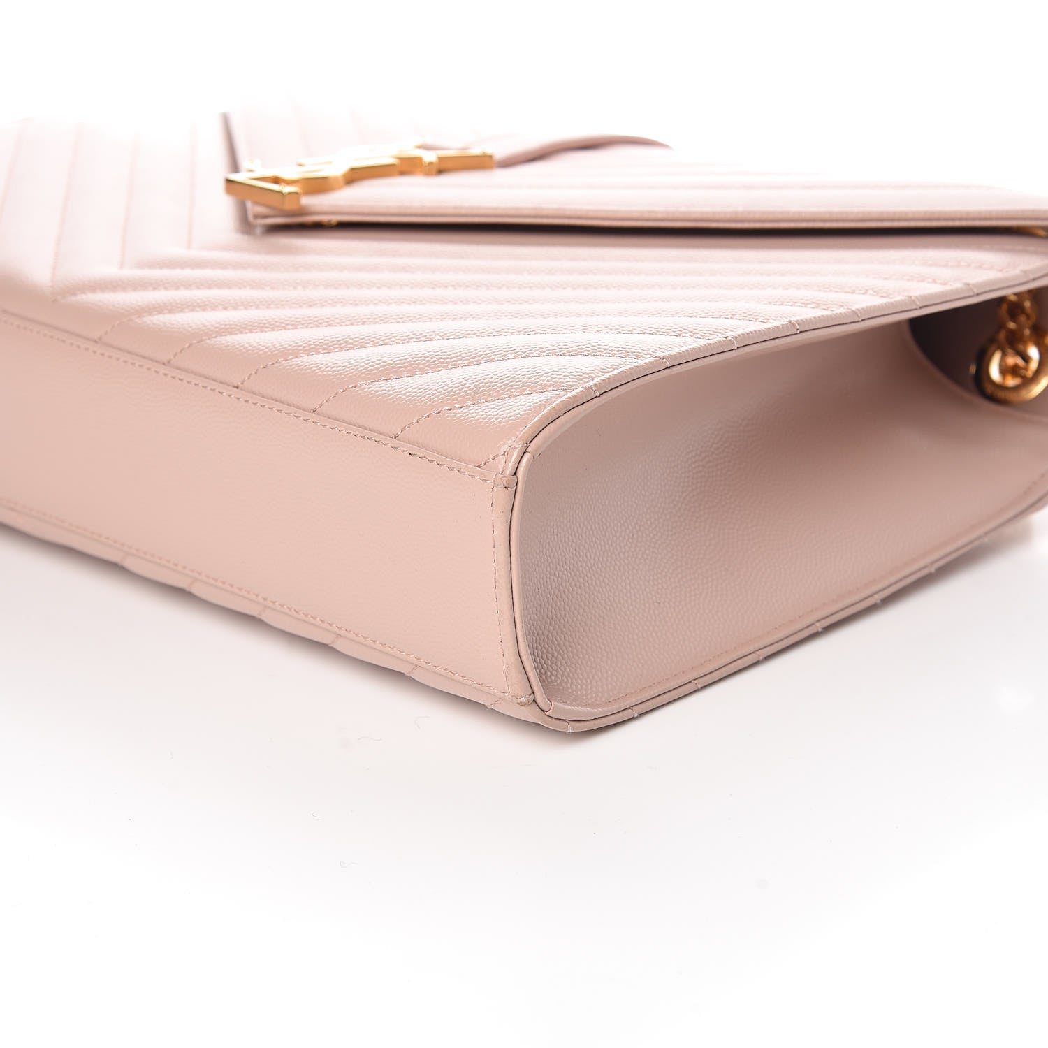 Saint Laurent Grain De Poudre Matelasse Chevron Large Monogram Satchel Rose Antic 9 of 9