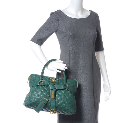 Marc Jacobs Leather Quilted Bruna Tote Teal 2 of 8