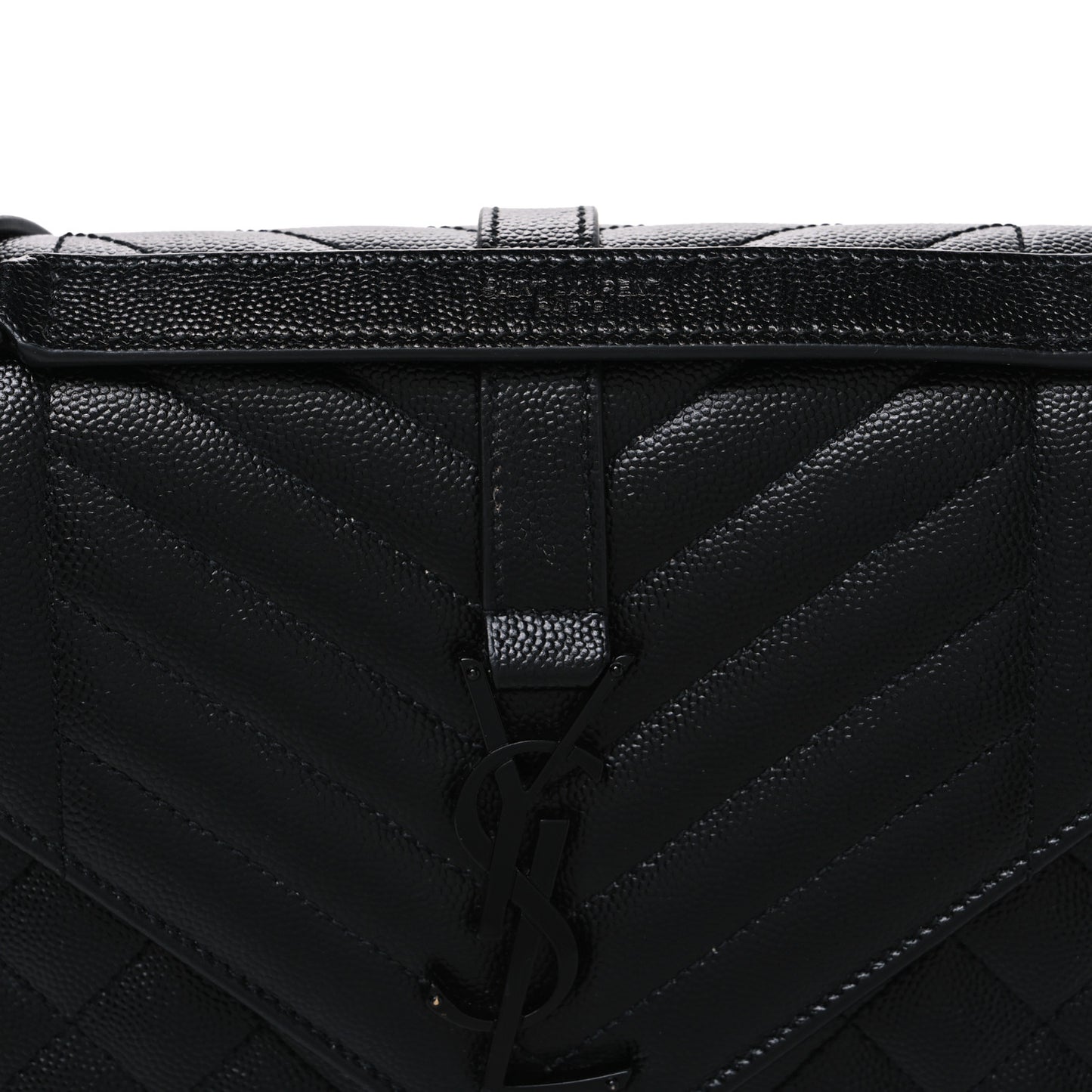 Grain De Poudre Textured Mixed Matelasse Triquilt Medium Monogram Monochrome Satchel Black