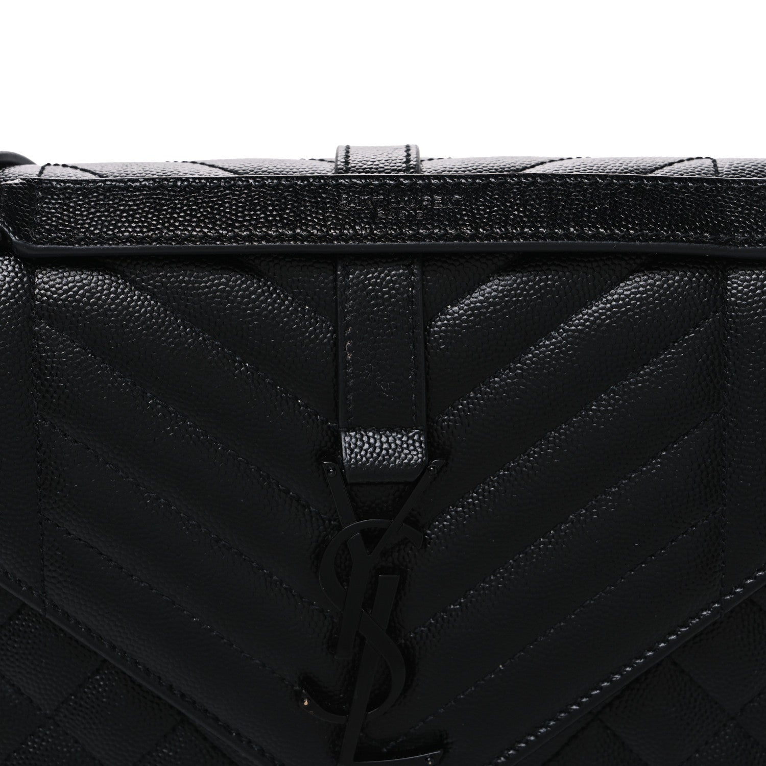Saint Laurent Grain De Poudre Textured Mixed Matelasse Triquilt Medium Monogram Monochrome Satchel Black 8 of 10