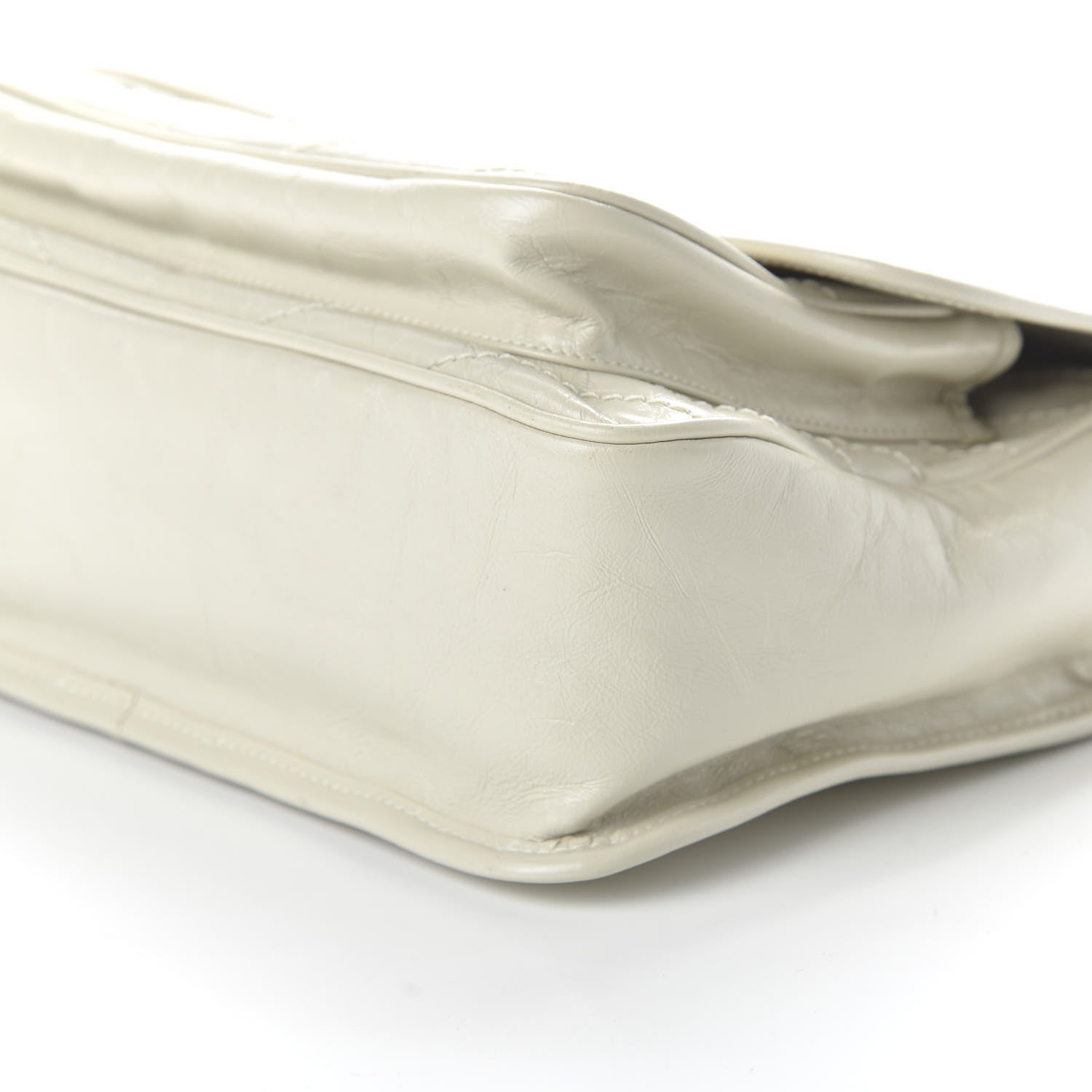 Saint Laurent Crinkled Calfskin Matelasse Monogram Medium Niki Chain Satchel Ivory 7 of 9