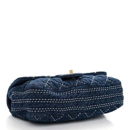Chanel Denim Quilted Medium Denim Trip Single Flap Blue 4 of 9
