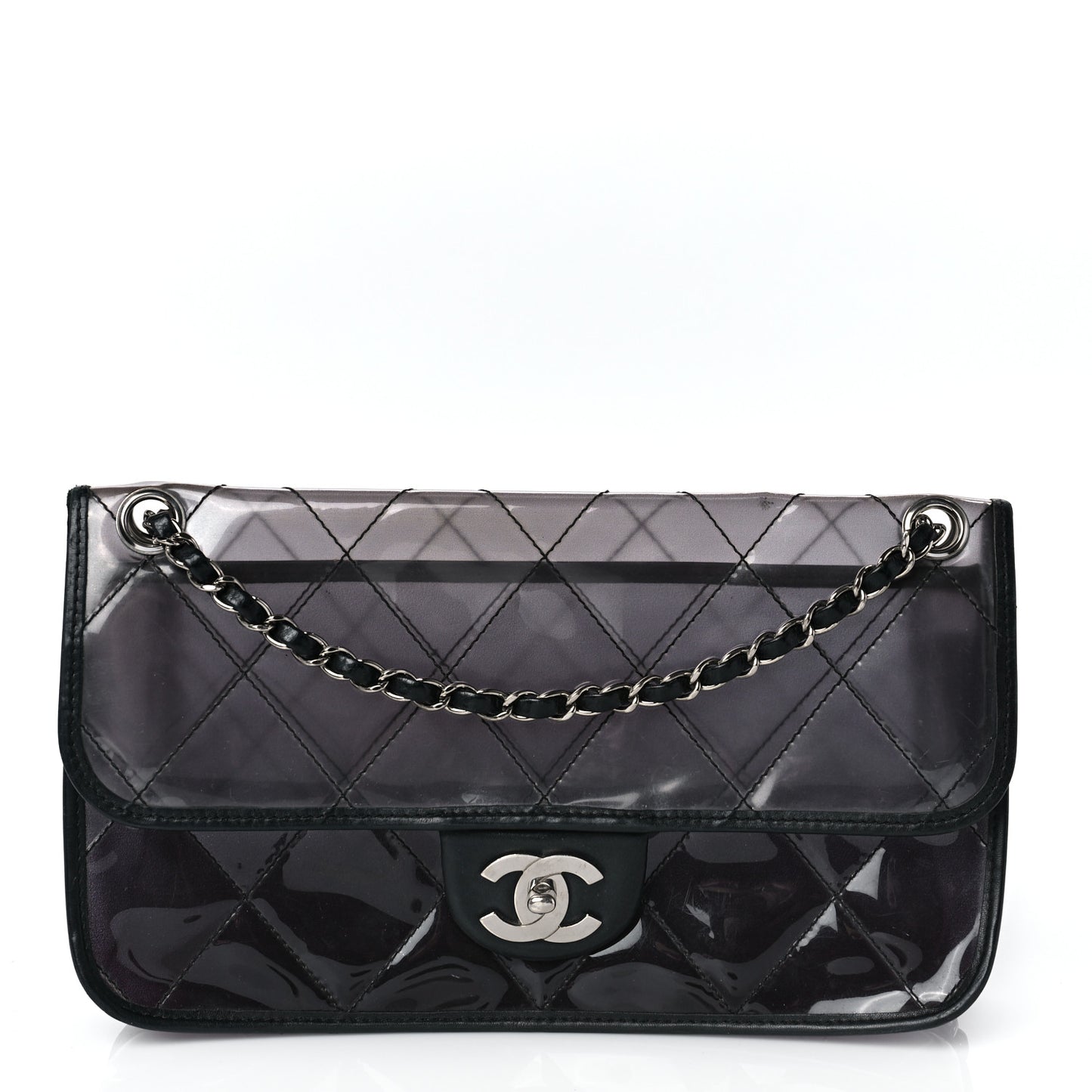 Vinyl Quilted Degrade Jumbo Single Flap Black
