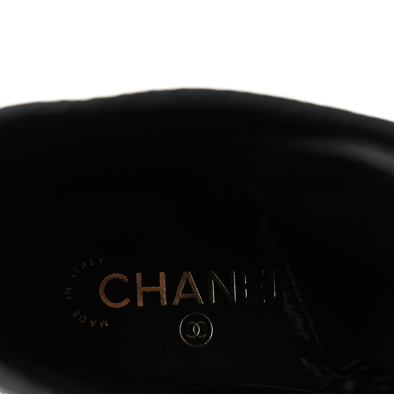 Chanel Shiny Calfskin Velvet Pearl Combat Short Boots 37 Black 8 of 10