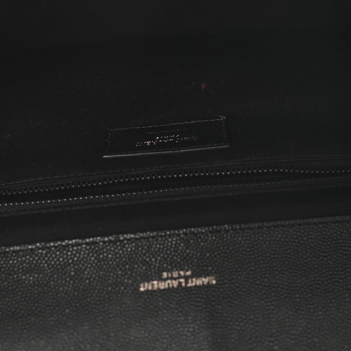 Grain De Poudre Textured Mixed Matelasse Large Triquilt Monogram Monochrome Satchel Black