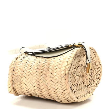 Chloe Raffia Small Grain Calfskin Mini Marcie Basket White 4 of 7