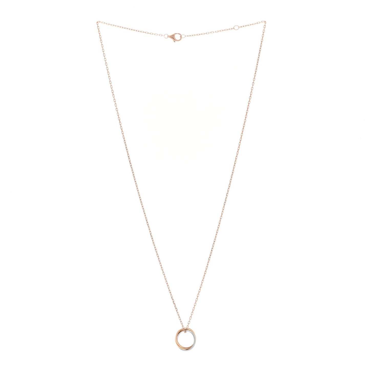 18K Pink Yellow White Gold Trinity Pendant Necklace