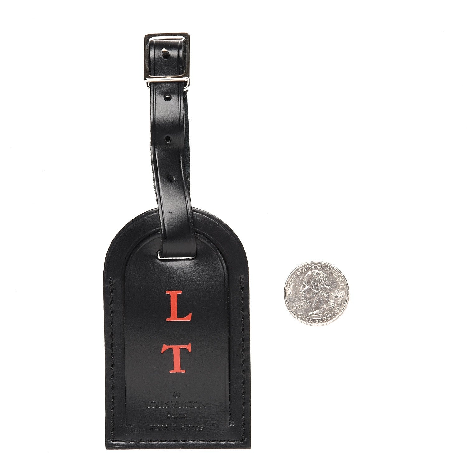 Louis Vuitton Calfskin Black Luggage Tag Black 2 of 5