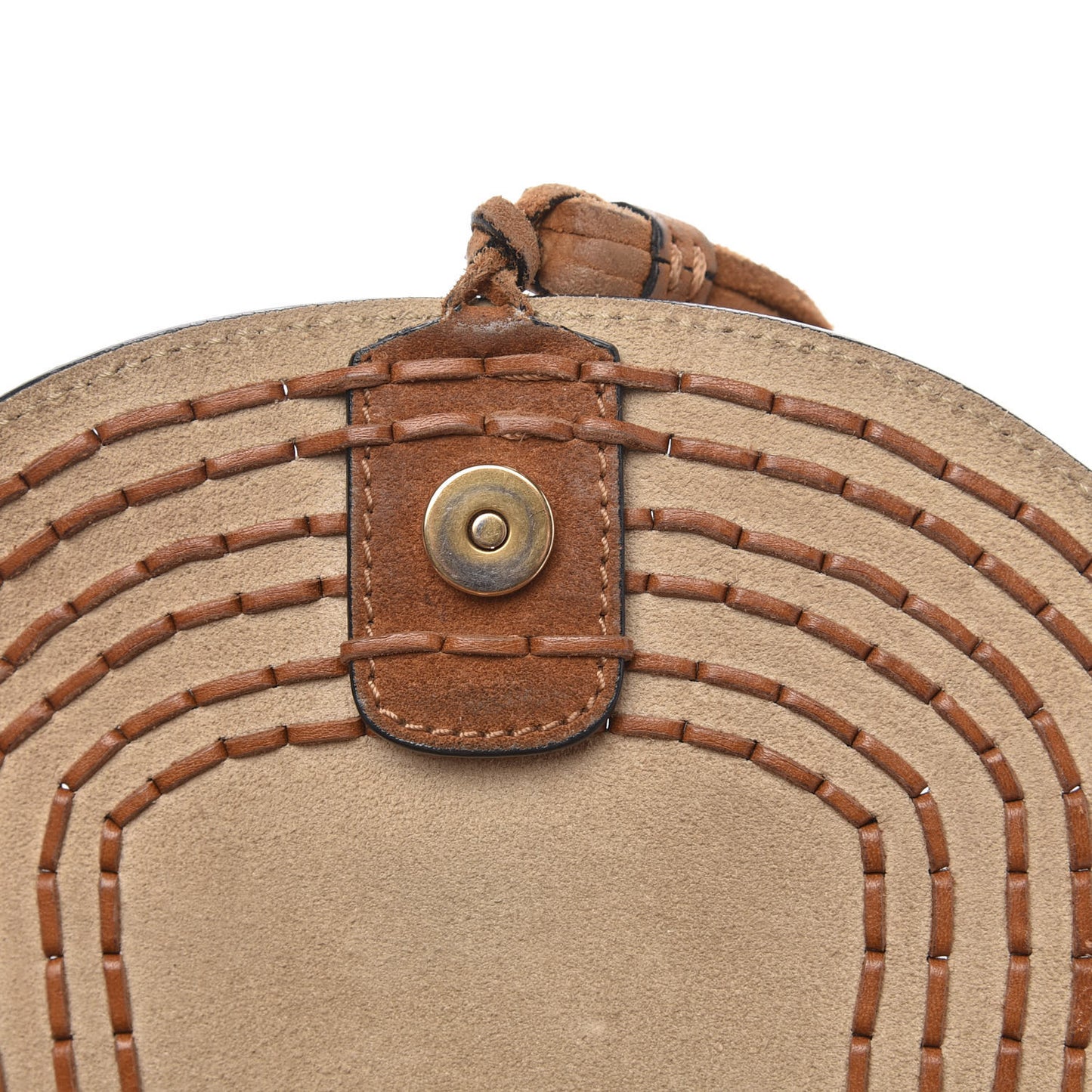 Suede Calfskin Braided Mini Hudson Shoulder Bag Caramel