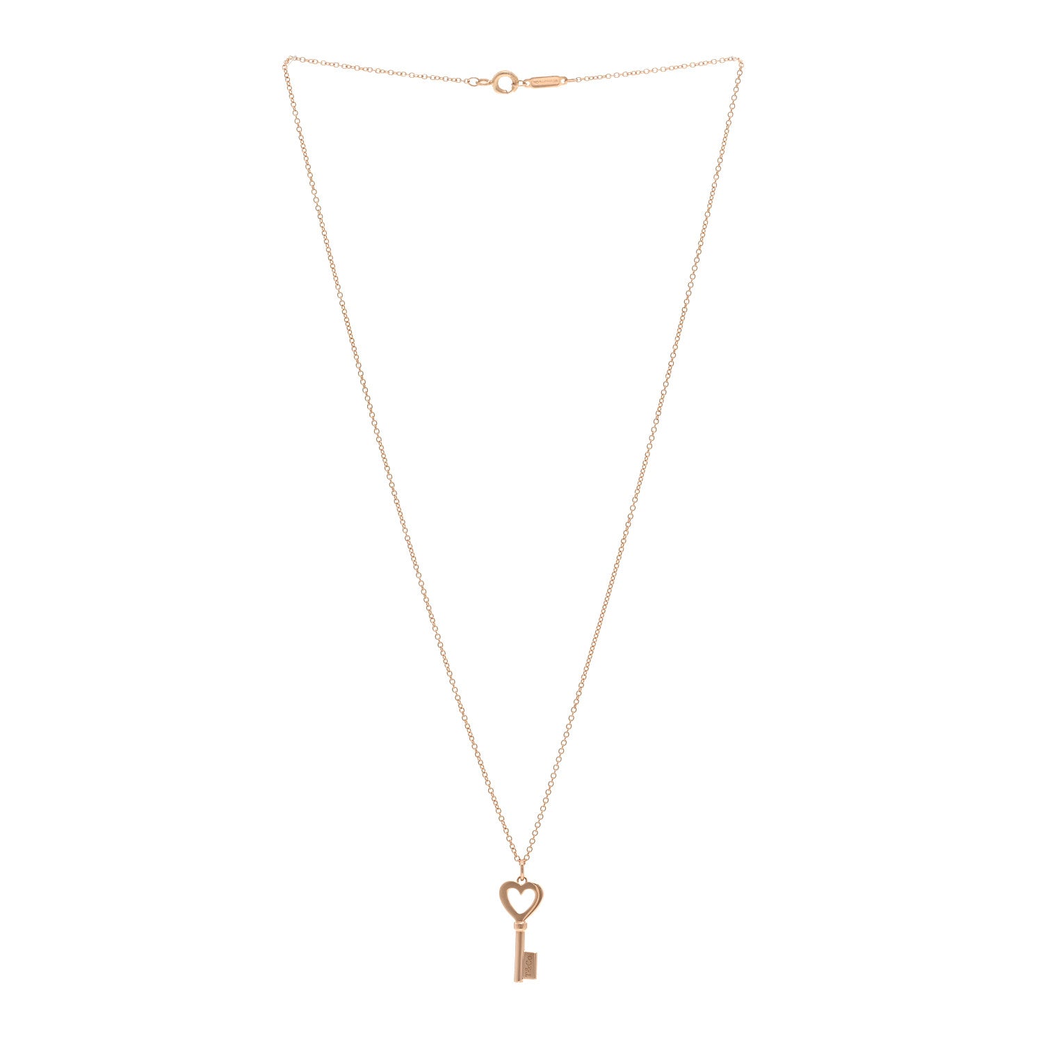Tiffany Rose Gold Mini Heart Key Pendant Necklace 3 of 5