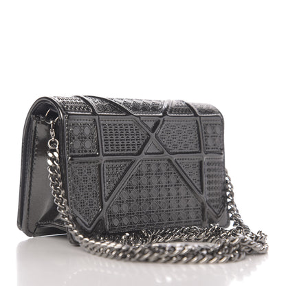 Christian Dior Metallic Patent Micro-Cannage Baby Diorama Flap Bag Onyx Black 3 of 9