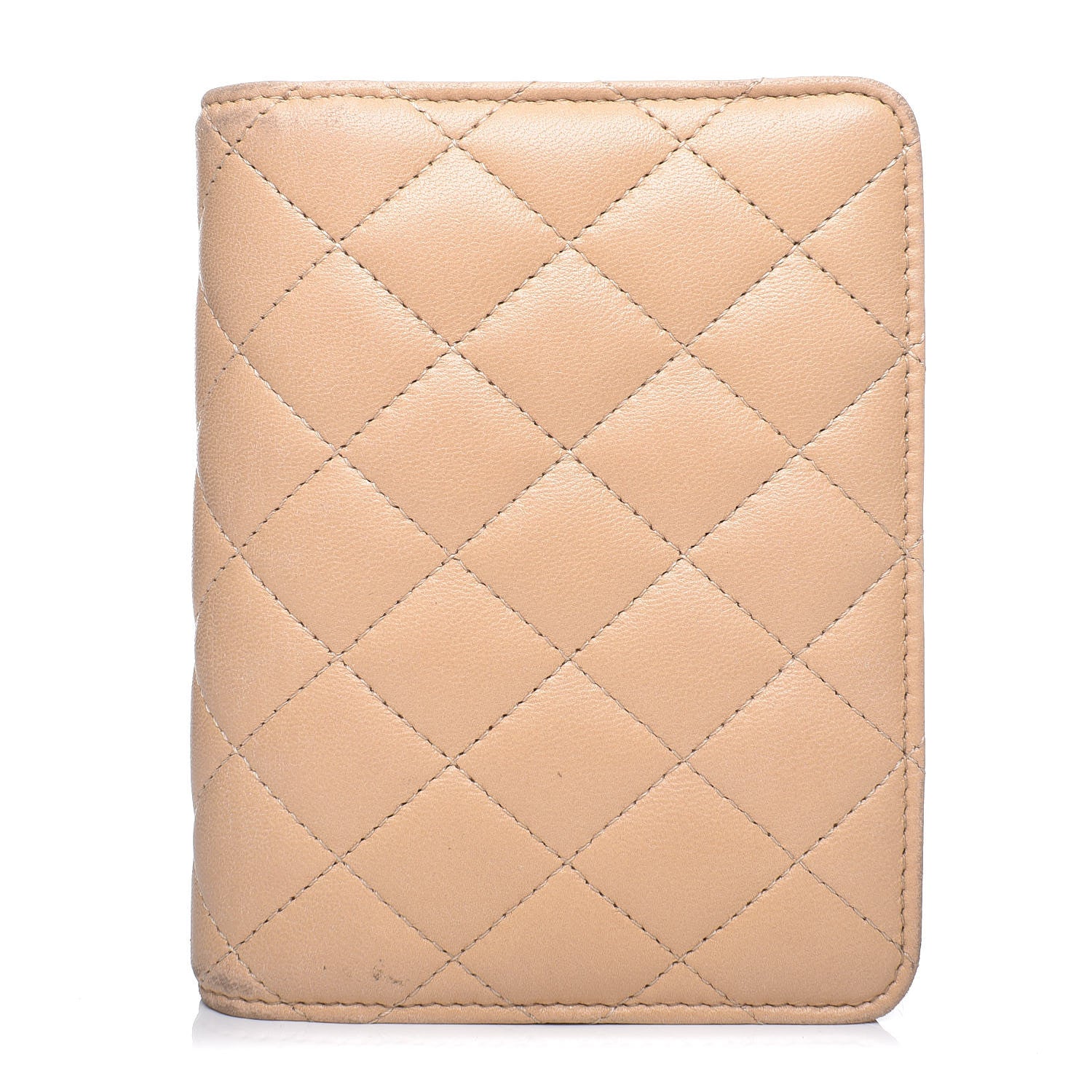 Chanel Lambskin Quilted Compact Wallet Beige 1 of 16