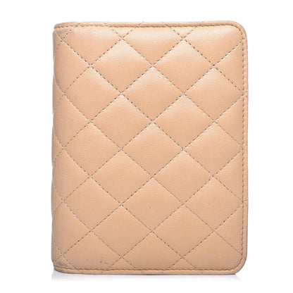 Chanel Lambskin Quilted Compact Wallet Beige 1 of 16