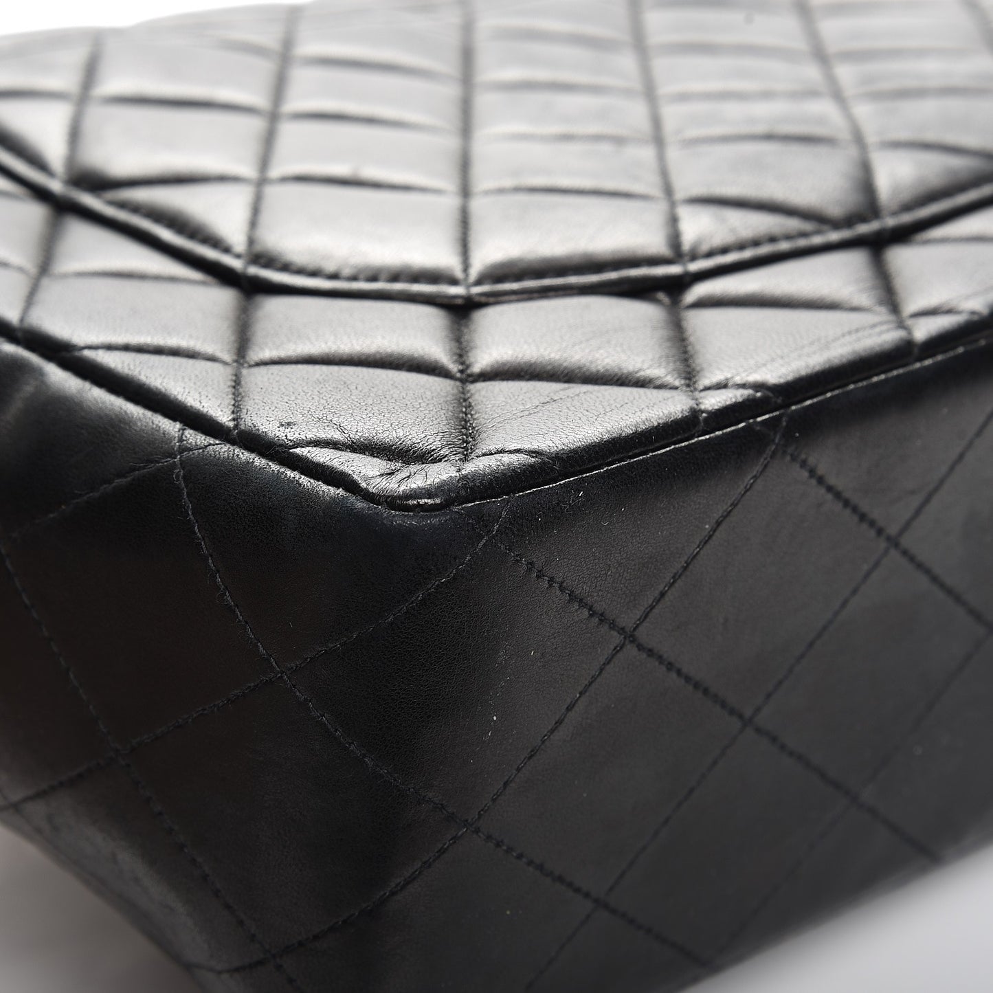 Lambskin Quilted Jumbo Single Flap Black
