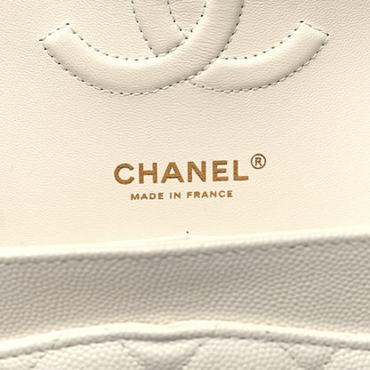 Chanel Caviar Quilted Medium Double Flap White 6 of 11