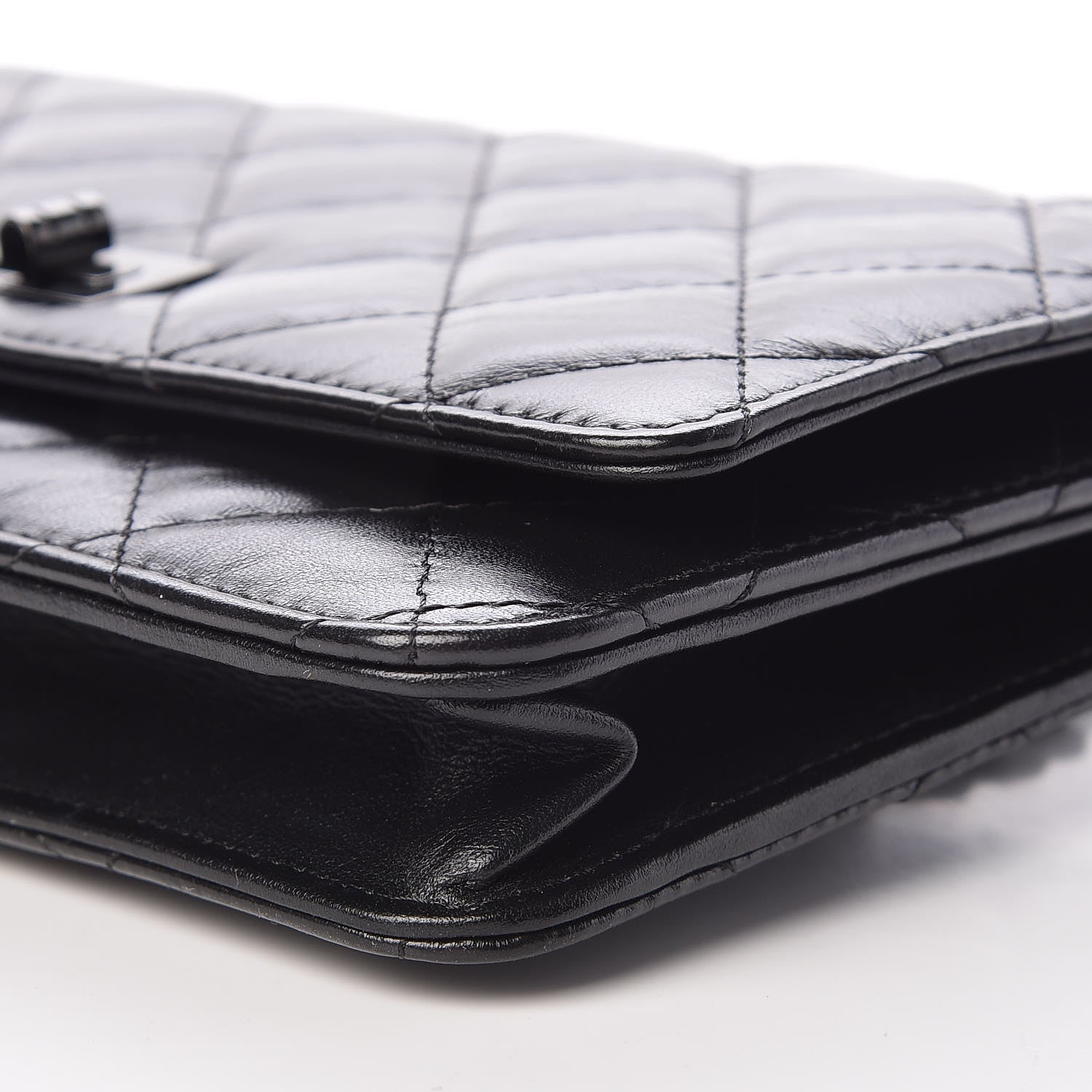 Chanel Aged Calfskin Quilted Reissue Wallet On Chain WOC So Black 11 of 12