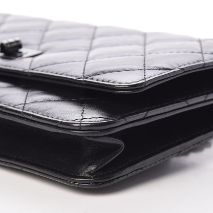 Chanel Aged Calfskin Quilted Reissue Wallet On Chain WOC So Black 11 of 12