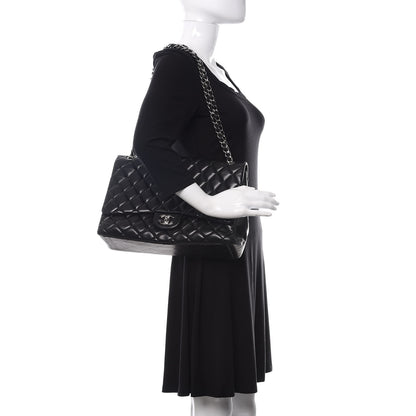 Chanel Lambskin Quilted Maxi Single Flap Black 2 of 10