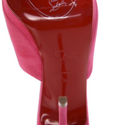 Christian Louboutin Suede Pigamule 120 Slide Sandals 36 Bangal Rose 8 of 9