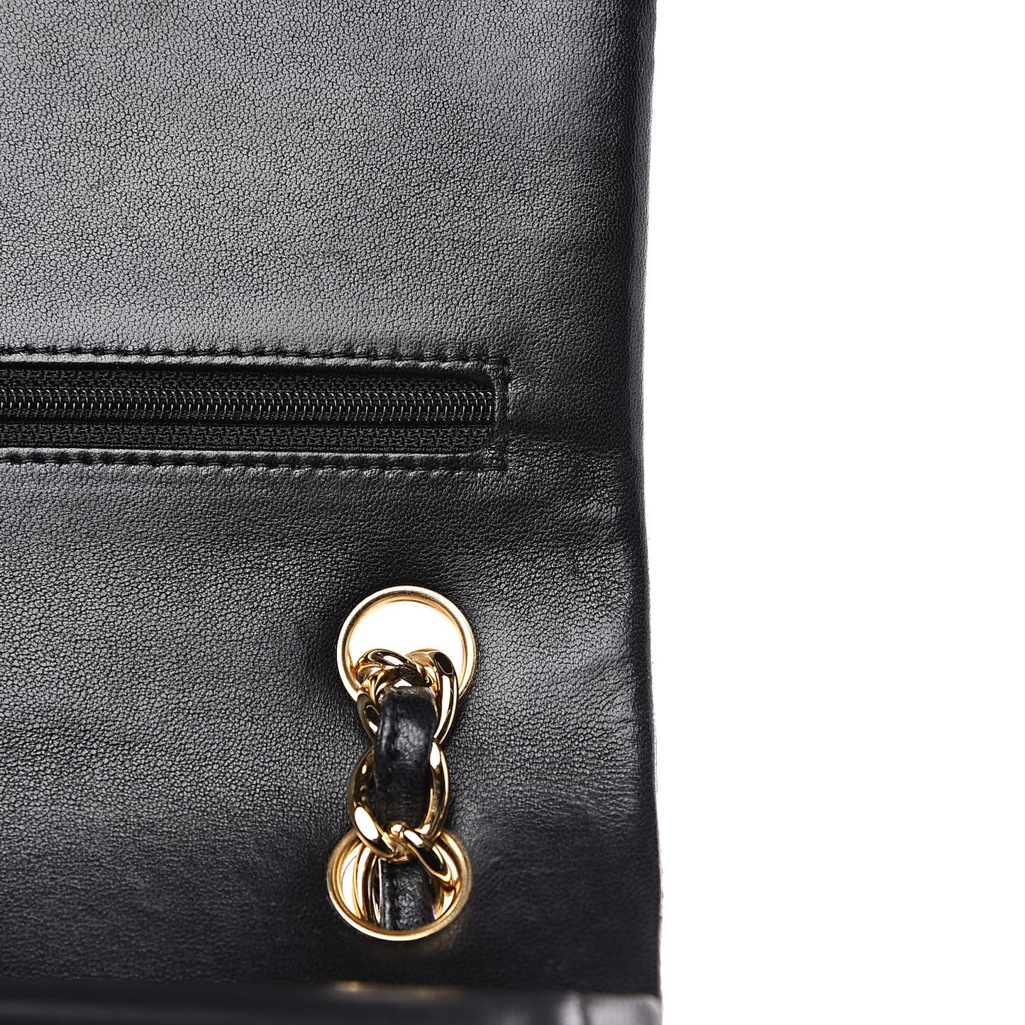 Lambskin Quilted Jumbo Double Flap Black