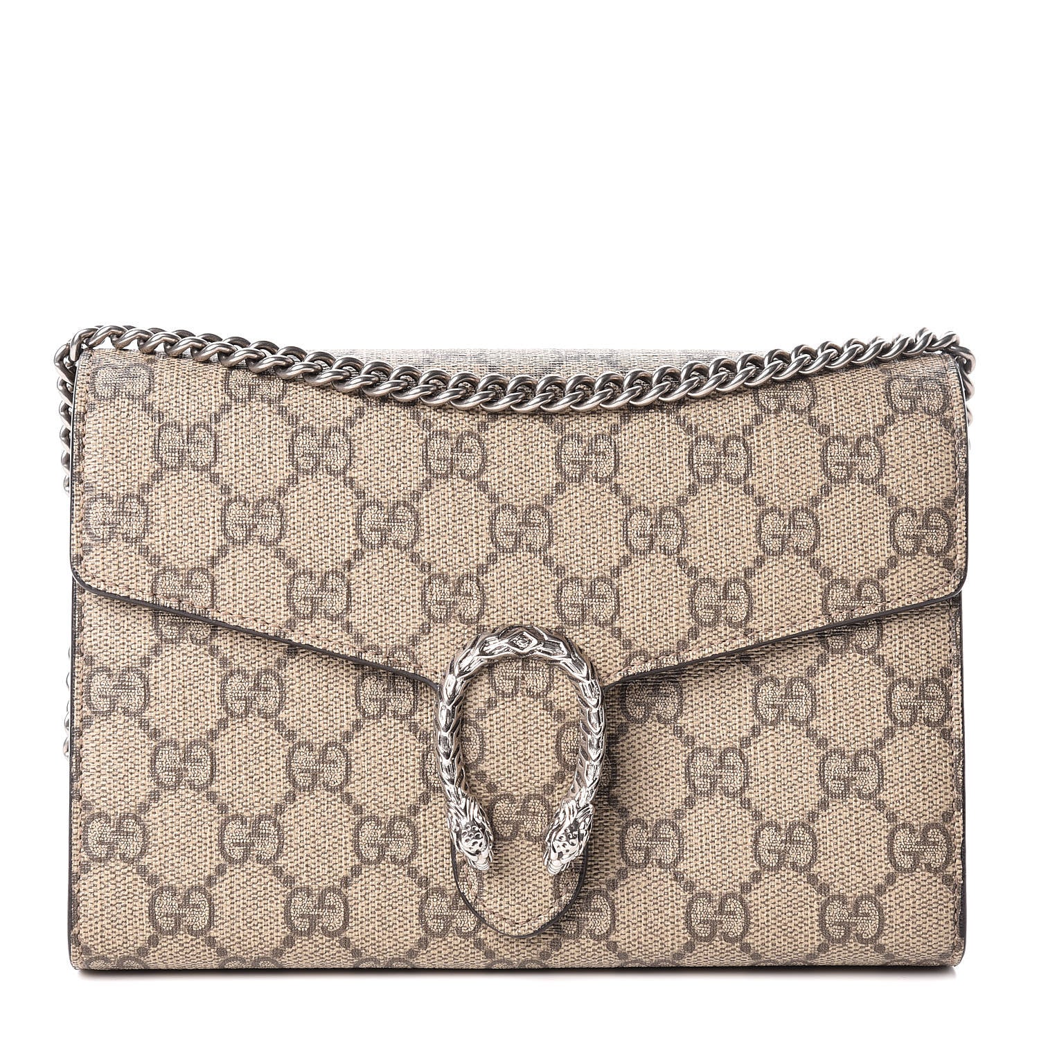 Gucci GG Supreme Monogram Mini Dionysus Chain Wallet Beige Taupe 1 of 11