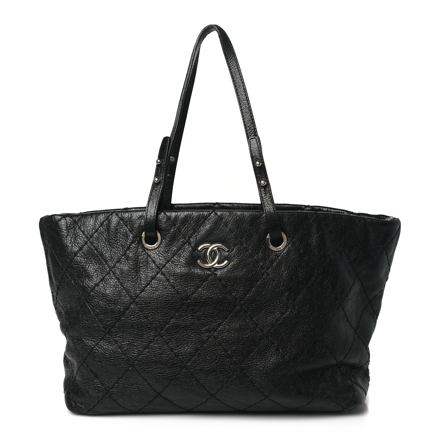Chanel Glazed Calfskin Large On The Road Tote Black 1 of 12