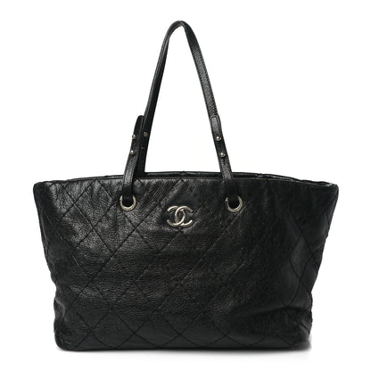Chanel Glazed Calfskin Large On The Road Tote Black 1 of 12