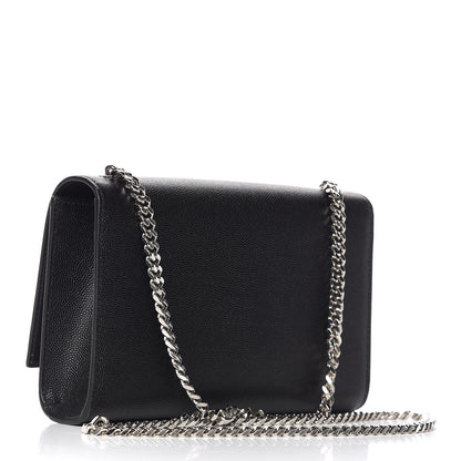 Saint Laurent Grain De Poudre Small Monogram Kate Satchel Black 3 of 10