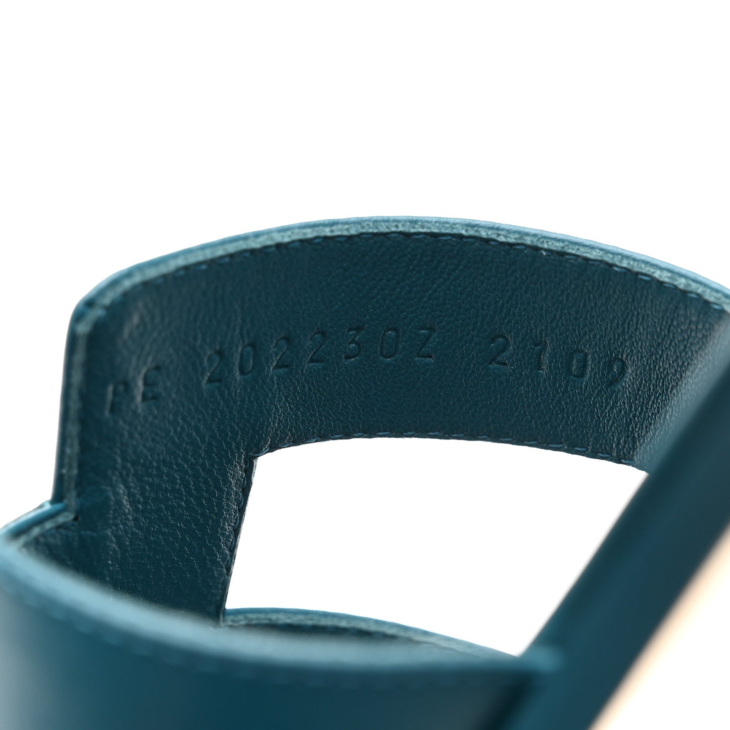 Calfskin Oran Sandals 39.5 Bleu Emeraude