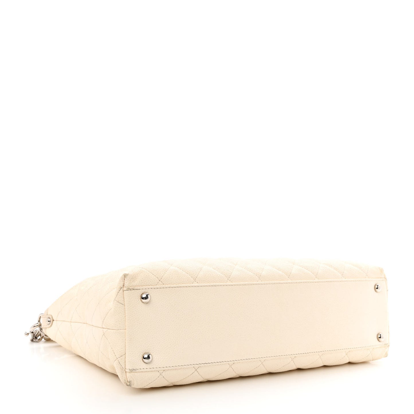 Caviar Quilted French Riviera Hobo Dark White