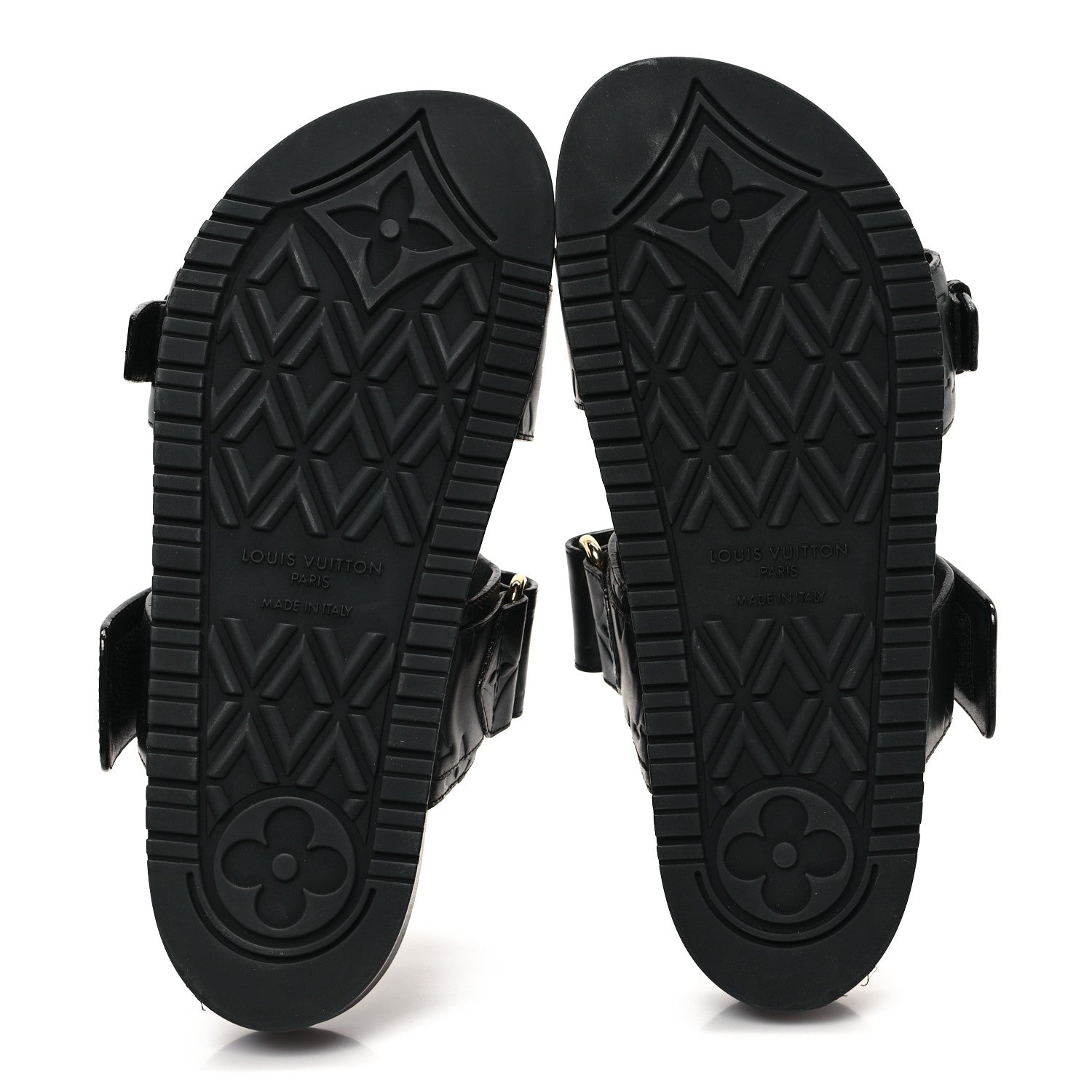 Louis Vuitton Lambskin Embossed Monogram Bom Dia Flat Mule Sandals 35 Black 6 of 9