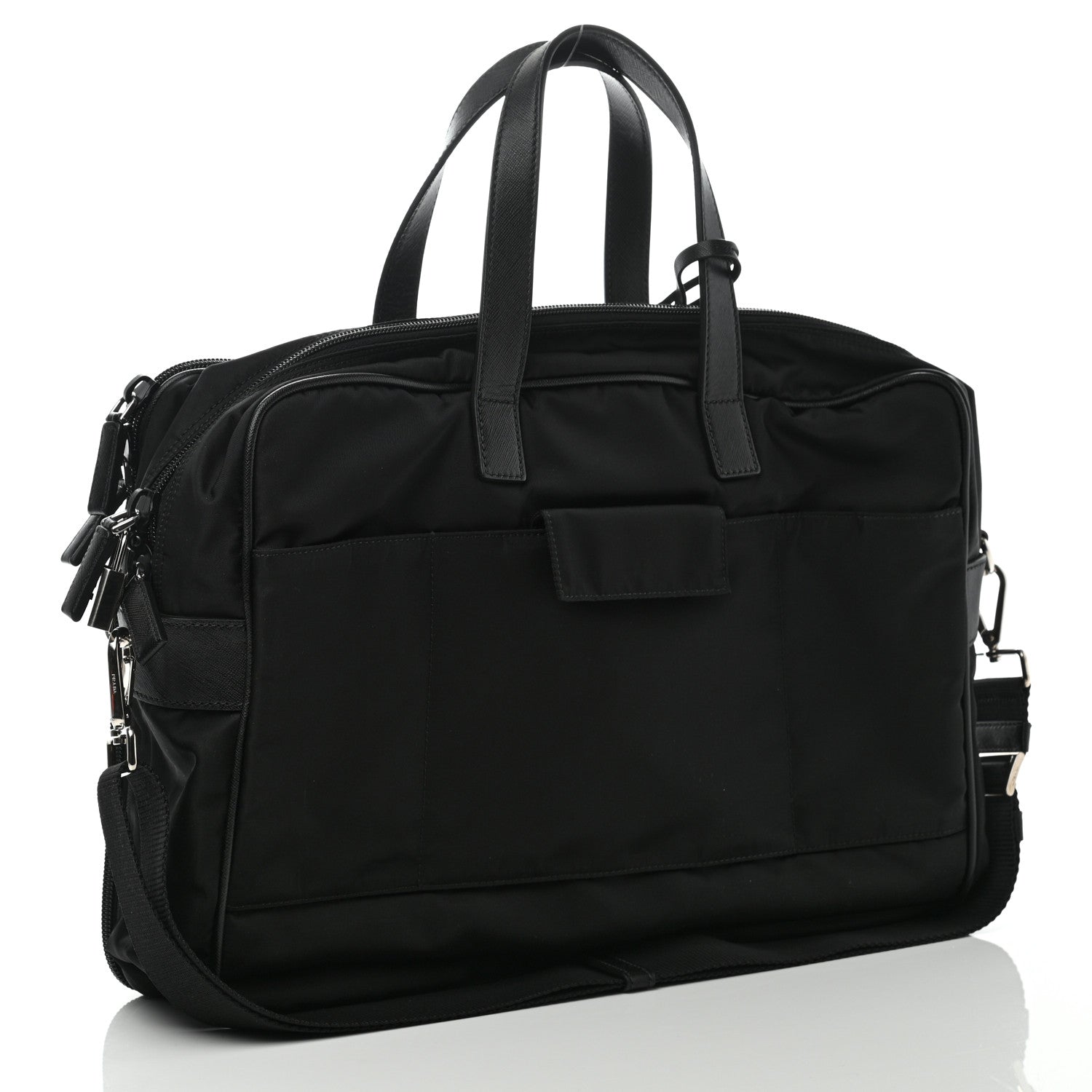 Prada Tessuto Nylon Saffiano Briefcase Black 2 of 7