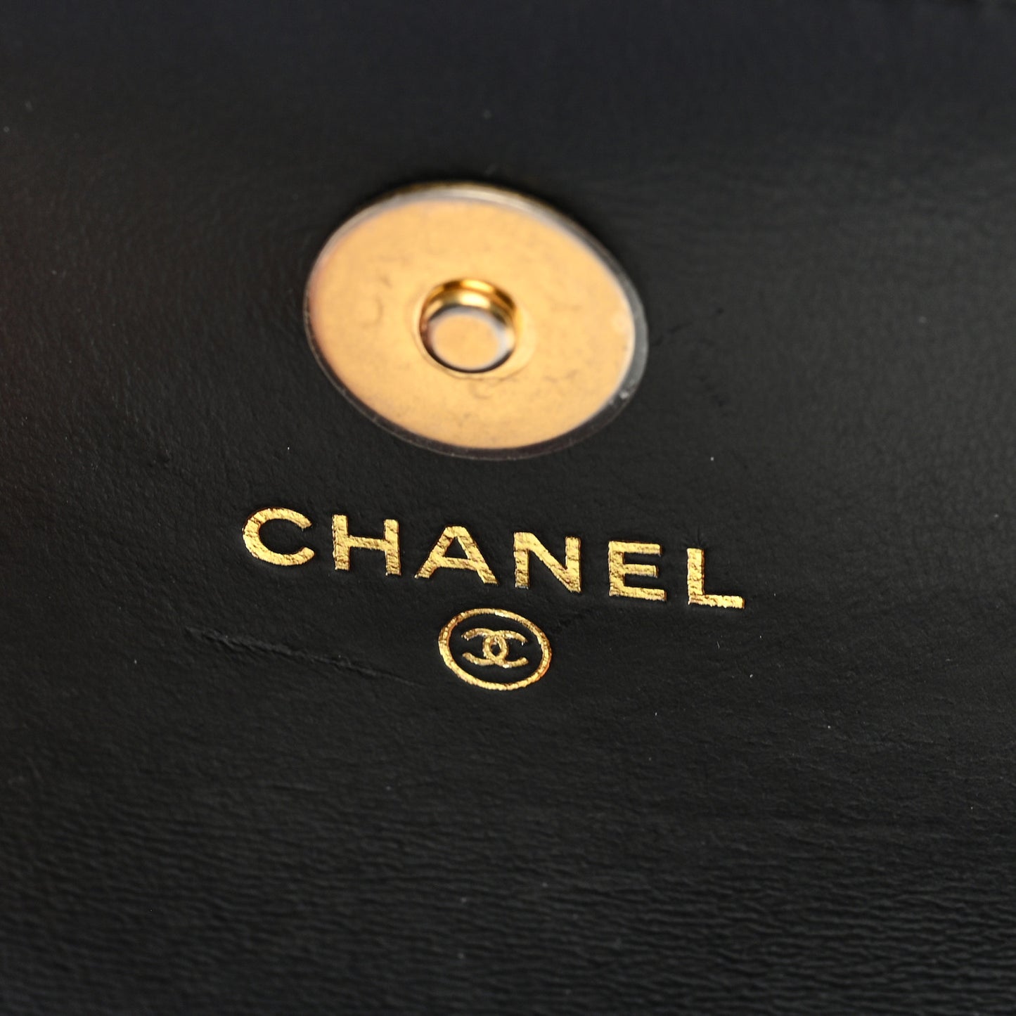 Lambskin Enamel Quilted Pending CC Flap Belt Bag Black