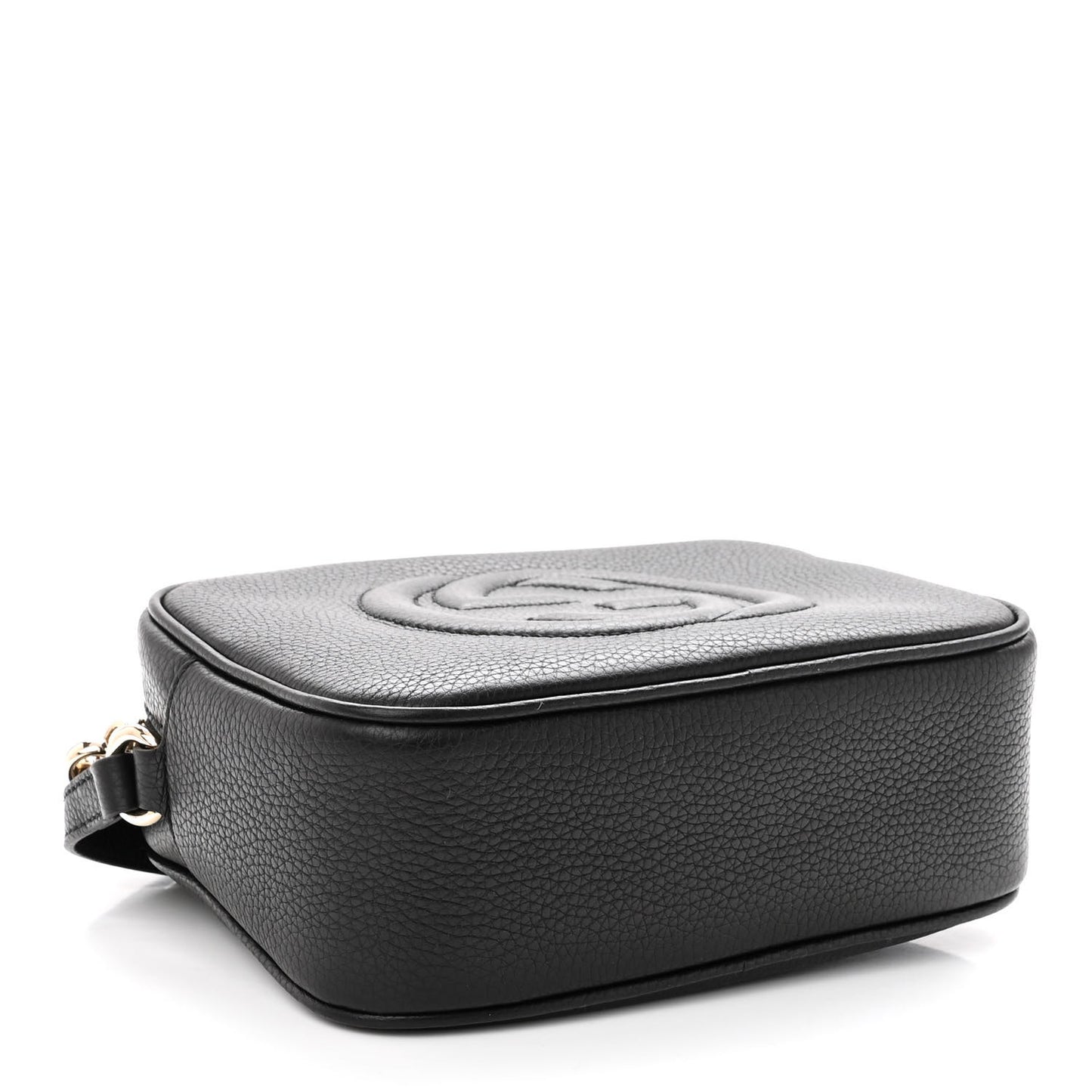 Pebbled Calfskin Small Soho Disco Bag Black
