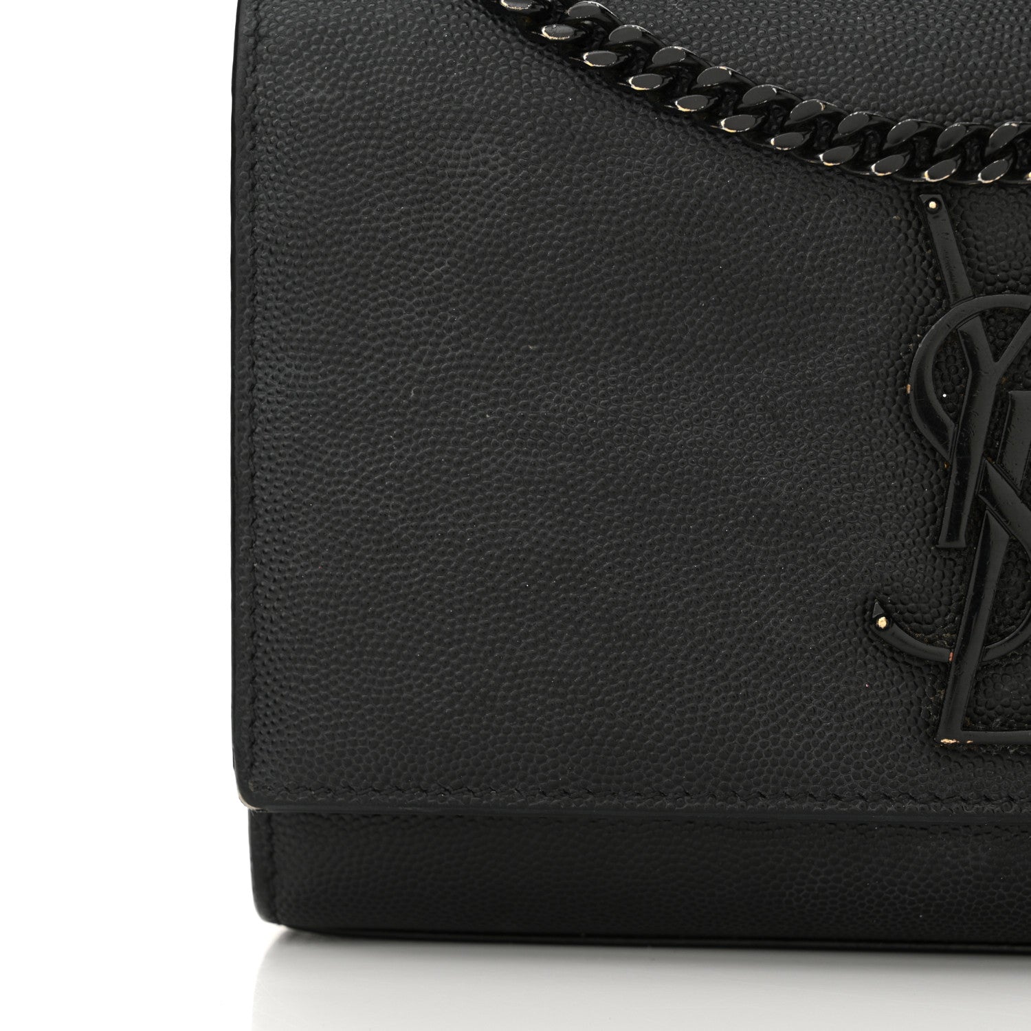 Saint Laurent Grain De Poudre Small Monogram Monochrome Kate Satchel Black 17 of 22