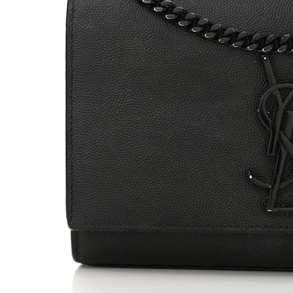 Saint Laurent Grain De Poudre Small Monogram Monochrome Kate Satchel Black 17 of 22