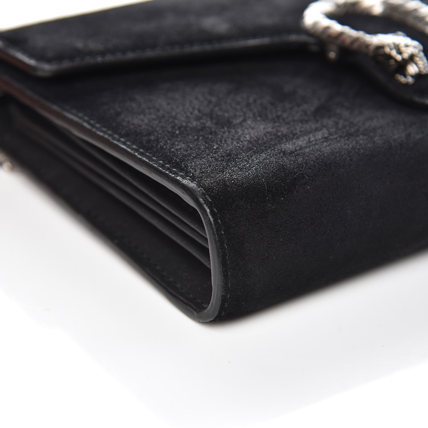 Gucci Suede Mini Dionysus Chain Wallet Black 10 of 11