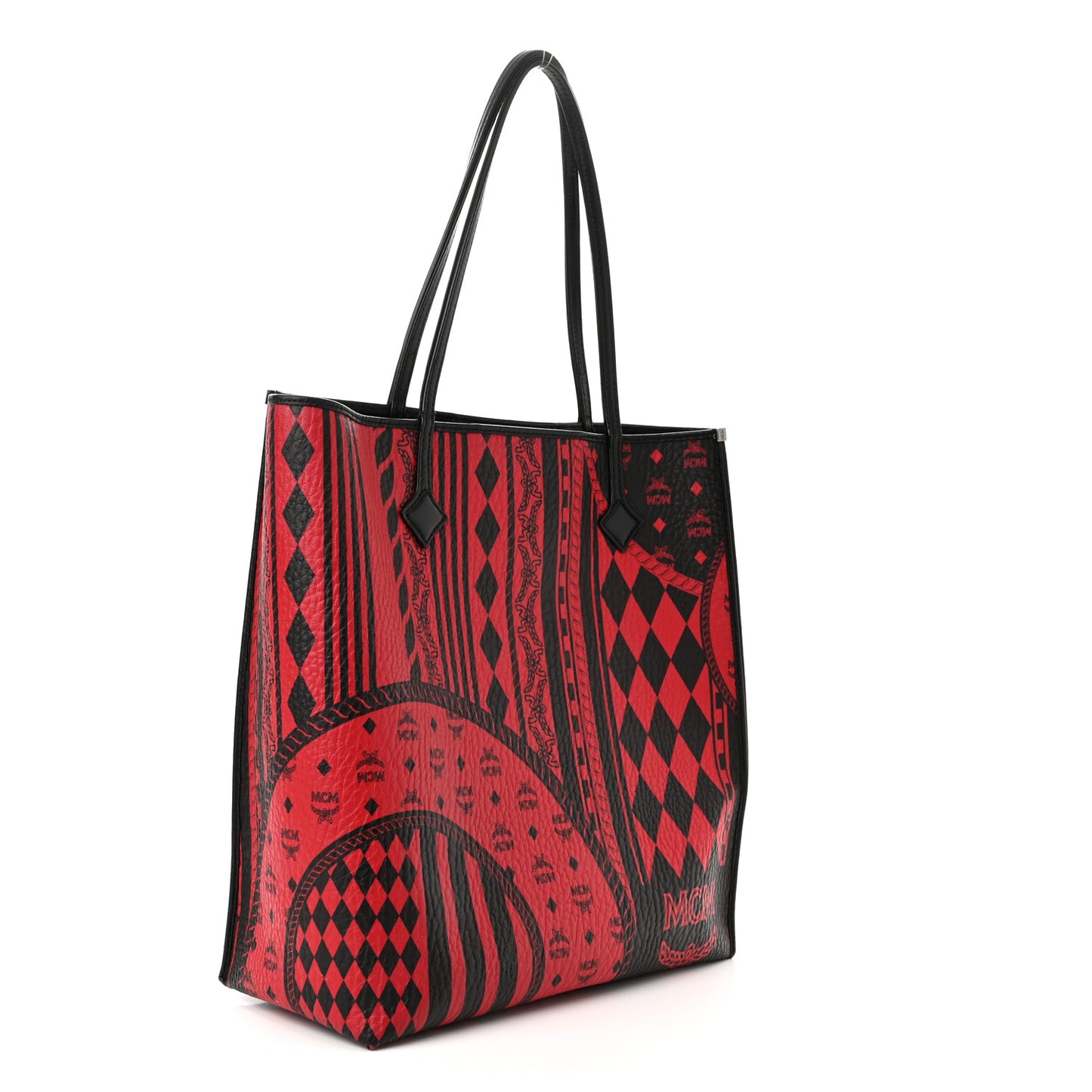 Visetos Baroque Print Kira North South Shopper Tote Red