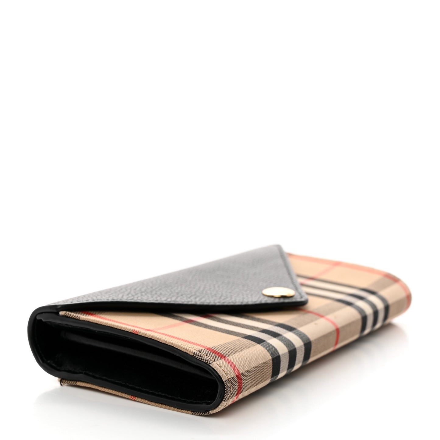 Vintage Check Grain Calfskin Halton Wallet Black