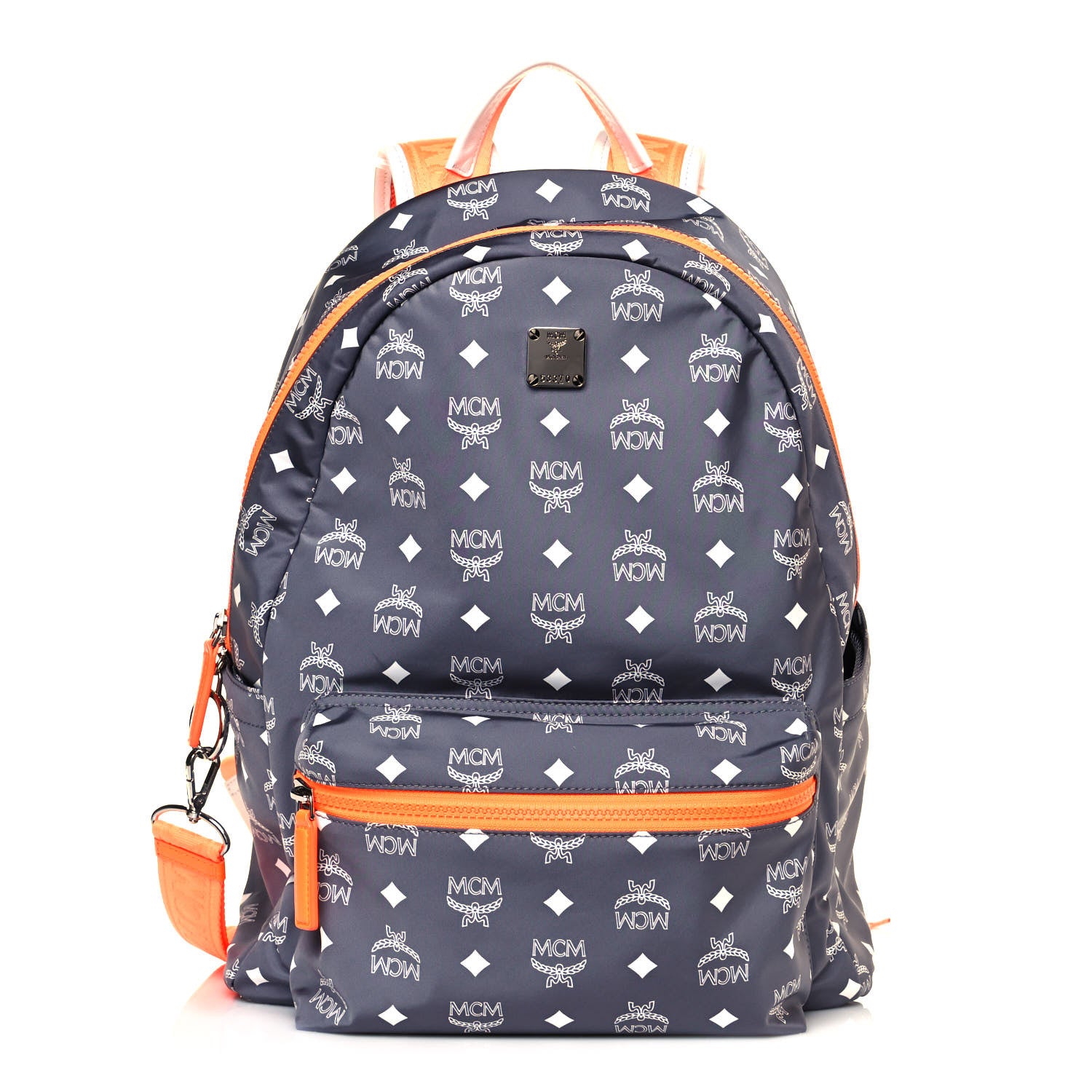 MCM Nylon Monogram Medium Resnick Backpack Gray 1 of 13